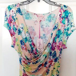 Candie's Floral Short Sleeve Top XL